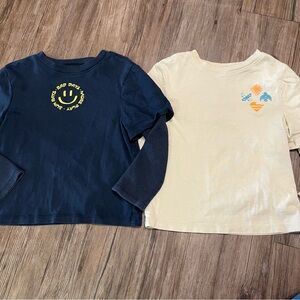 Old Navy Kids Long Sleeve Tees - Navy and Cream